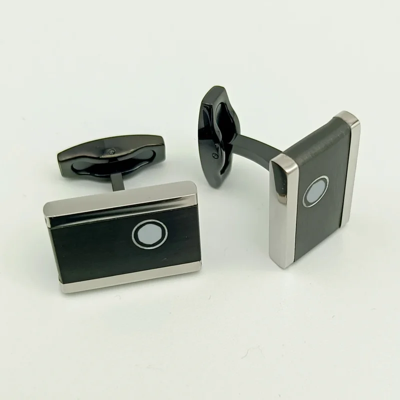Cuff Links MB Black Rectangle 316 Stainless Steel 1:1 High Quality 4 Colors Man Shirt Cufflinks Classic Buttons With Box Set