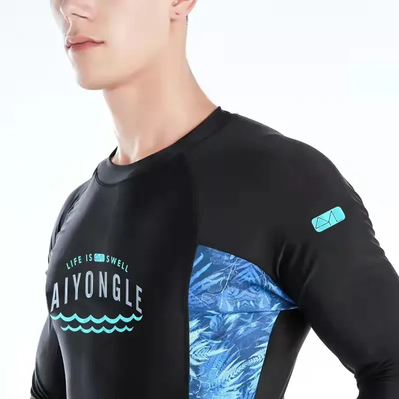 long sleeve mens rash guards shirt UV Protection for snorkeling diving rashguard beach swimming swimsuits spf