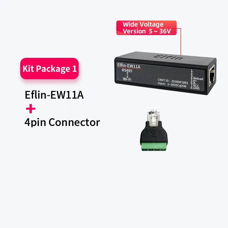 RS485 to WiFi Serial Device Server Serial Port Converter Support TCP/IP Telnet Modbus TCP Protocol IOT Data Transfer Elfin-EW11A wifi converter