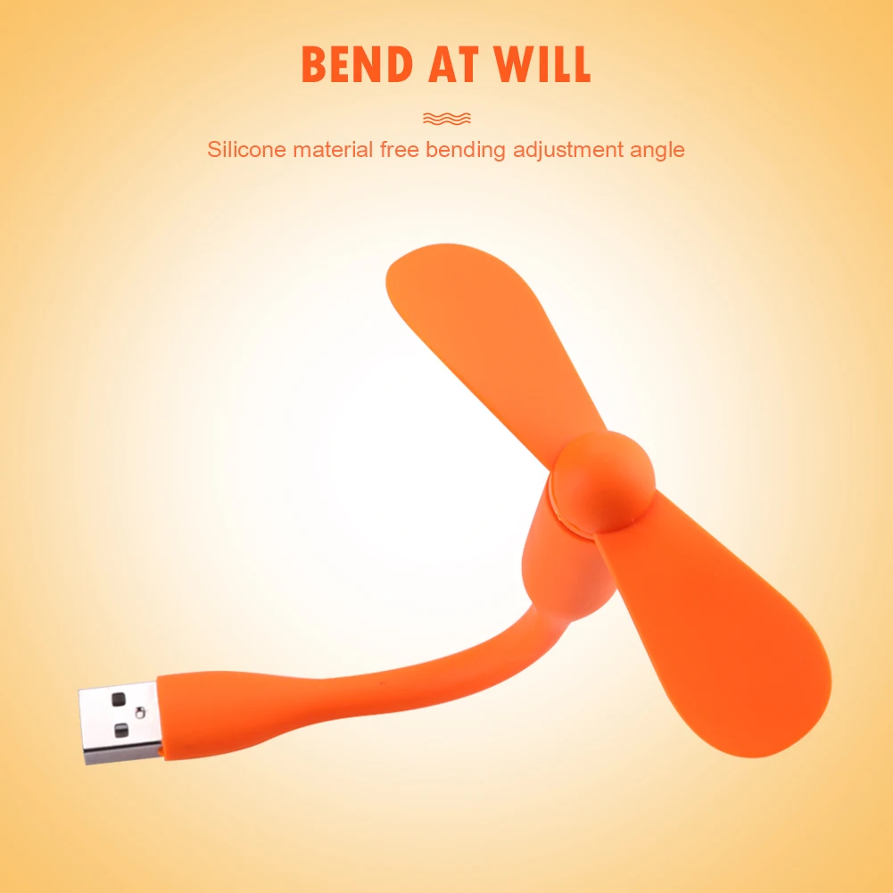 Portable Flexible Mini USB Fan Low Power Bendable for Mobile Power Bank/Laptop Hand Fan Computer Summer Gadget