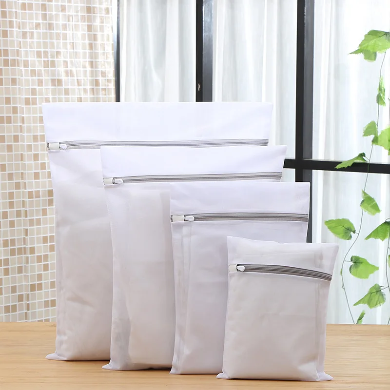 Gray Mesh Laundry Bag Washing Machines Clothes Coarse Net Laundry Basket Zipper Bags Underwear Bra Washing Lingerie Protecting 3