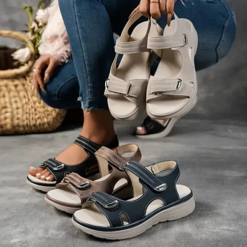 New Simple Roman Platform Sandals Women Comfortable Fashion Thick Sole Outdoor Sports Sandals Non Slip Wading Beach Shoes Women