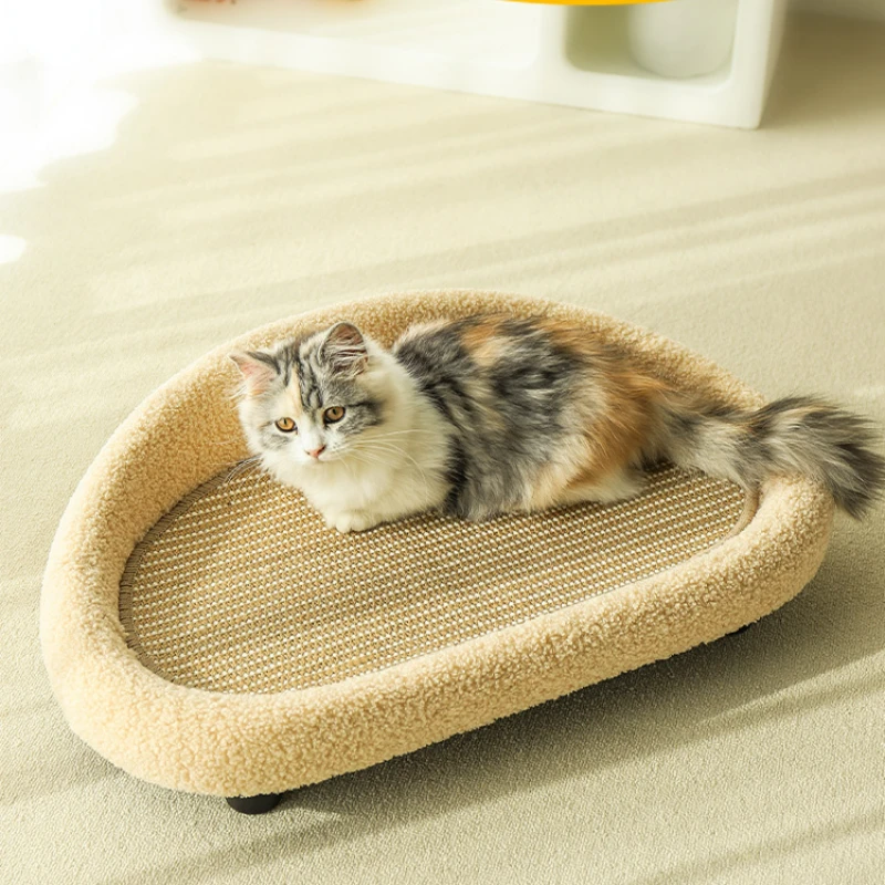 Cream Wind Sword Canapa Cat Claw Board, Oversize Resistente All'Usura Non Trucioli Nido Di Cane Integrato Cat Scratch Board Mobili Per Gatti