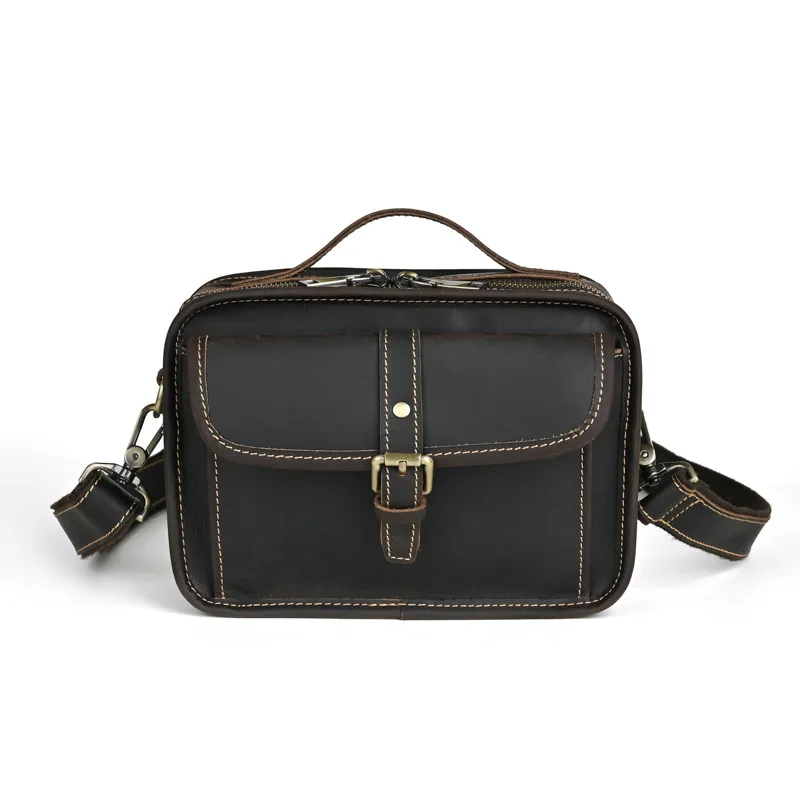 Men Crossbody Bag Shoulder Bags Vintage Men Handbags Large Capacity Genuine Cow Leather Bag for Man Messenger Bags Tote Bag