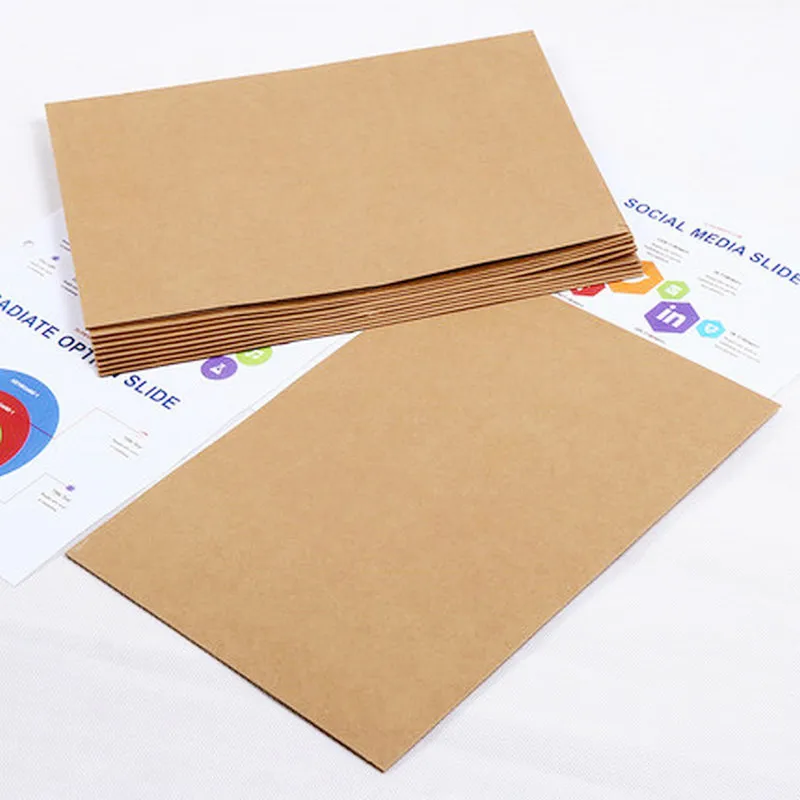 10pcs A4 Kraft Paper File Folder Single Pocket Office Project File Holder Presentation Folder for Class Handouts Business Notes