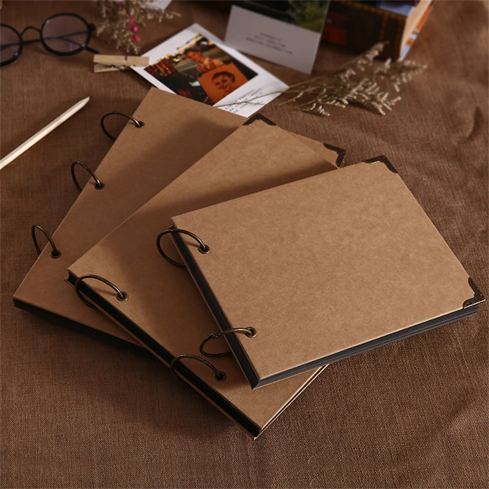 

Photo Album Blank Photo Album/extra Inner Page Black Cardboard Handmade Couple Baby Household Tools Album Kraft Paper Custom Diy