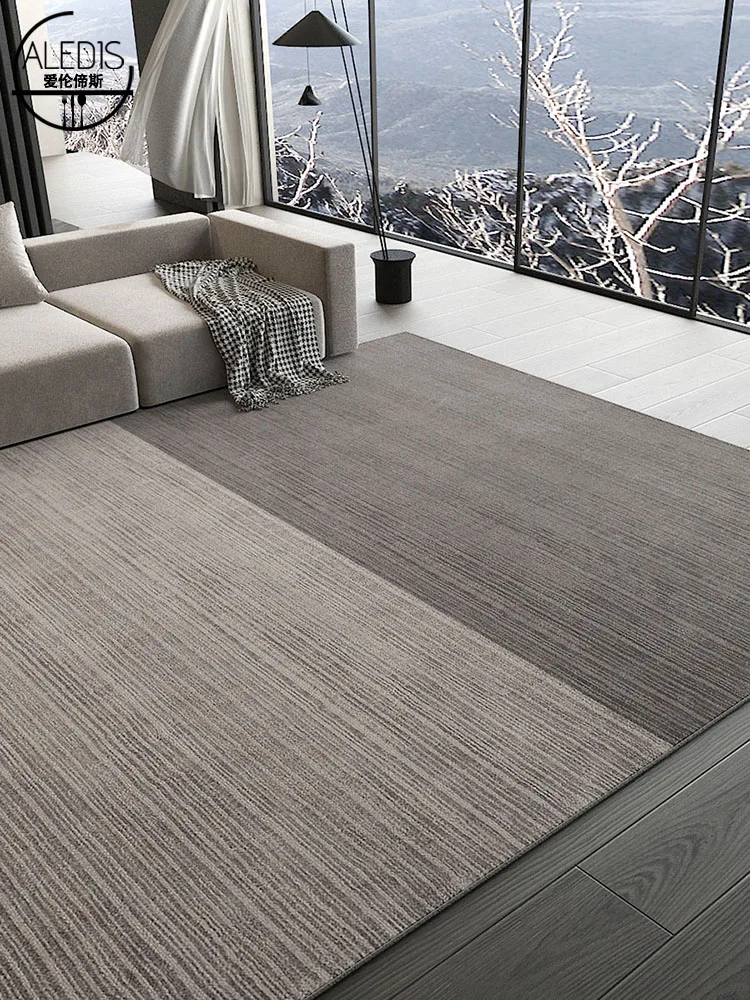 

Gray living room carpet light luxury high-end bedroom ins style home coffee table mat large area floor mat
