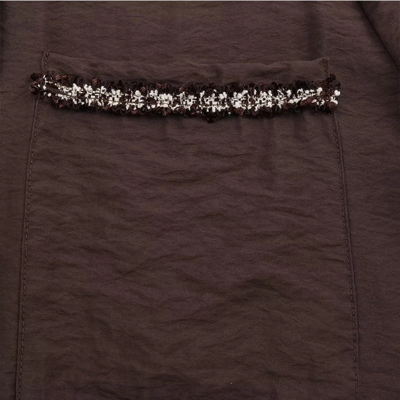 Fashion Decorative Edge Texture Shirts for Women 2025 New Long Sleeve Women's Casual Simple Style Woman Shirt And Blouse Tops