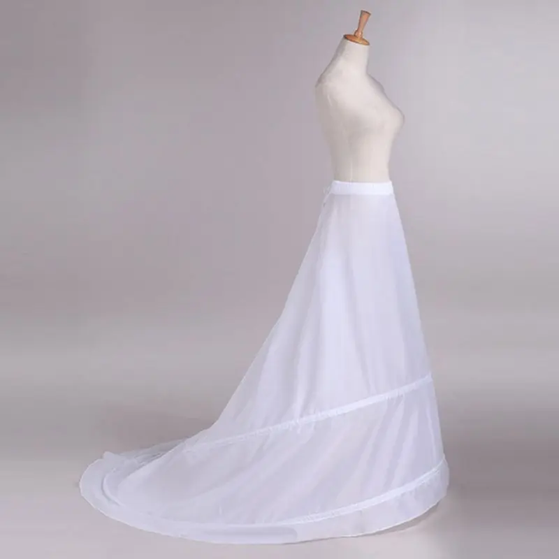 

Bride Wedding Dress Trailing Petticoat Yarnless 2-hoops Elastic Waist Drawstring Adjustable Fishtail Slip Skirts