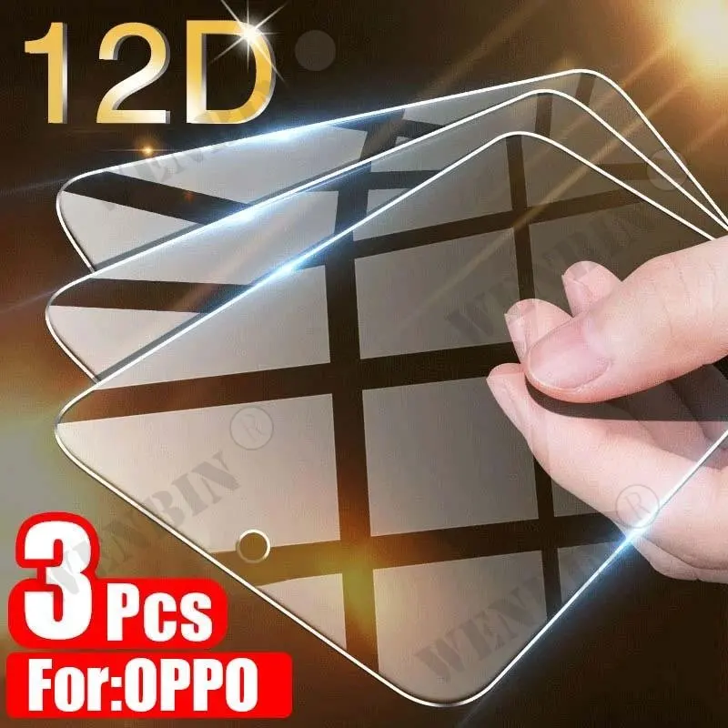 

3 Pcs 9HD Screen Protector Full Protective Glass For OPPO Find X6 X5 Pro Reno 9 Pro A78 A76 A56 A54 A94A96 2023 Screen Protector