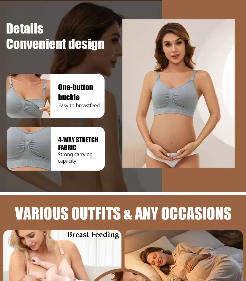 Maternity Nursing Bra 4 Pack | Wireless Breastfeeding Bra Sa42c85bfda384884b07b8bde2ca674a9S