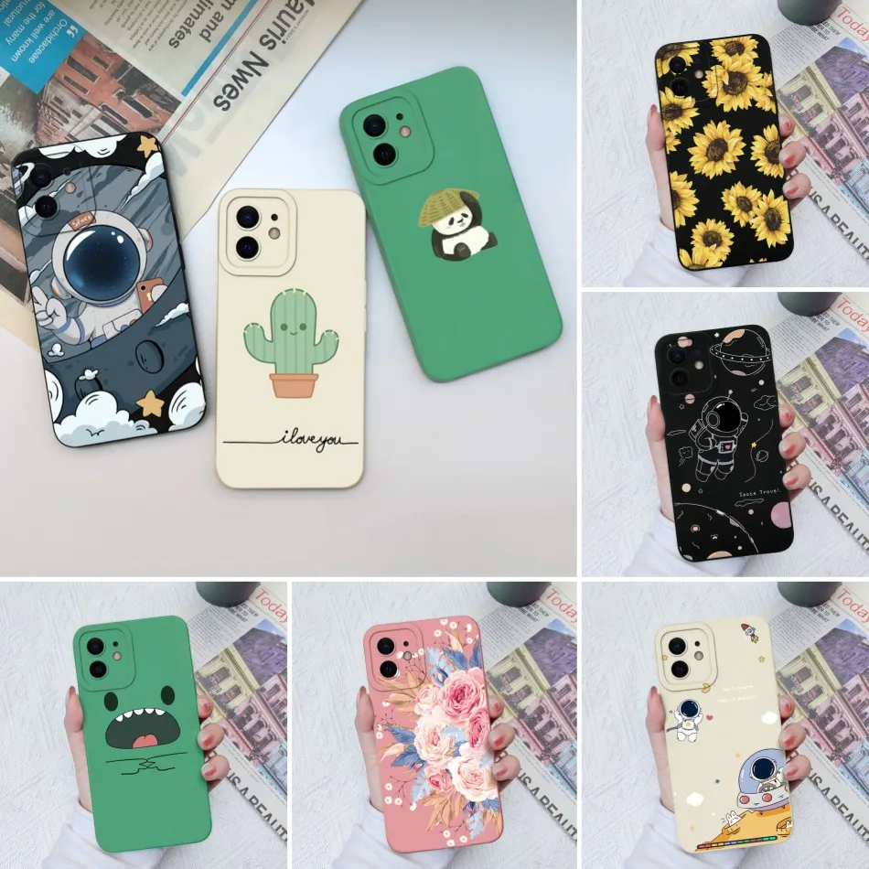 Nuove Custodie Per Iphone12 12 Mini Panda Pilot Liquid Silicone Copertura Quadrata Cover Posteriore Morbida Per Apple Iphone 12 Mini Funda Coque