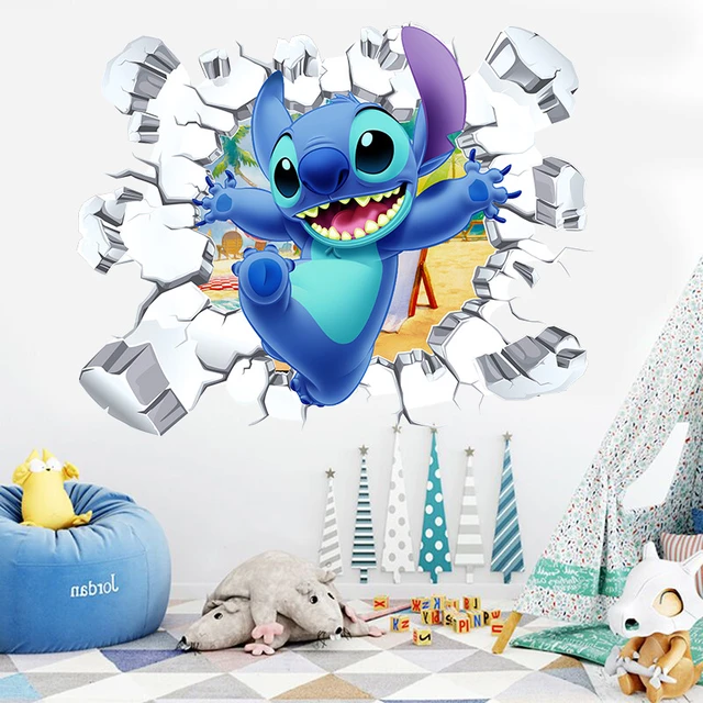 Pegatinas de pared de dibujos animados de Stitch, pegatinas de pared de  dormitorio para niños, Graffiti autoadhesivo, PVC, vidrio, armario,  decoración del hogar - AliExpress