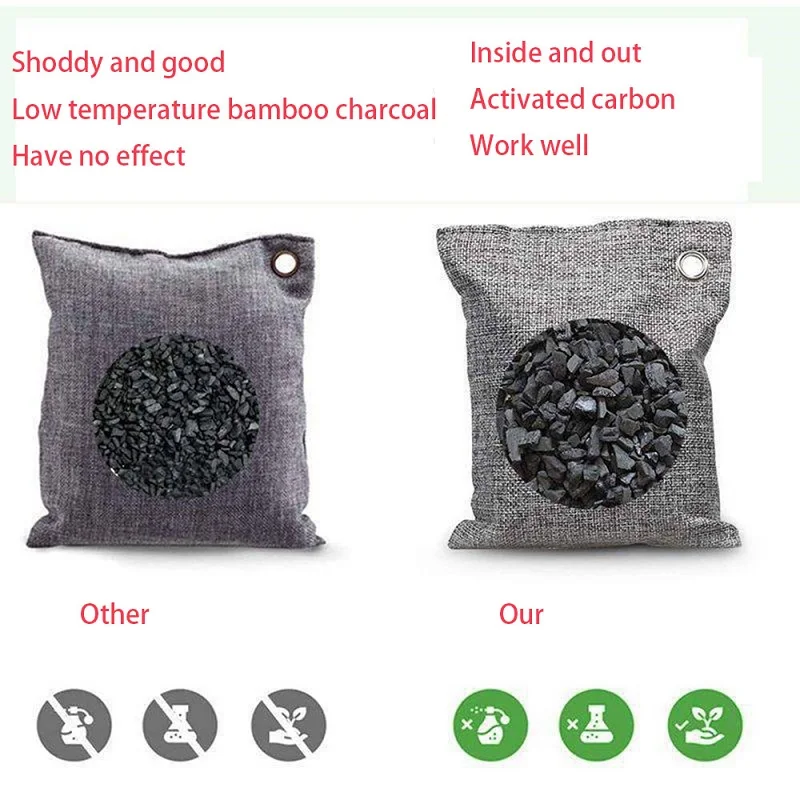 Two Bags Of Household Bamboo Charcoal Bag For Dehumidification Sterilization Deodorization Activated Natural Bamboo Charcoal Bag bamboo charcoal air purifier activated charcoal odor absorber bamboo charcoal odor absorber
