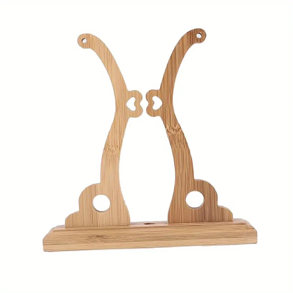 1PC Chinese Craft Hand Wood Fan Stand Display Base Holder Circular Fan Display Room Decor Women Fan Frame Base