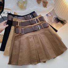 Yitimoky Pleated Skirts for Women Mini Y2k Summer Sashes 2022 Korean Fashion Clothing Harajuku Black High Waist Casual Elegant