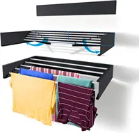 80cm Wall Mounted Laundry Drying Rack White Metal Clothes Drying Rack 5 Rods Space Saving Laundry Racks for Drying Towel Shoes 1