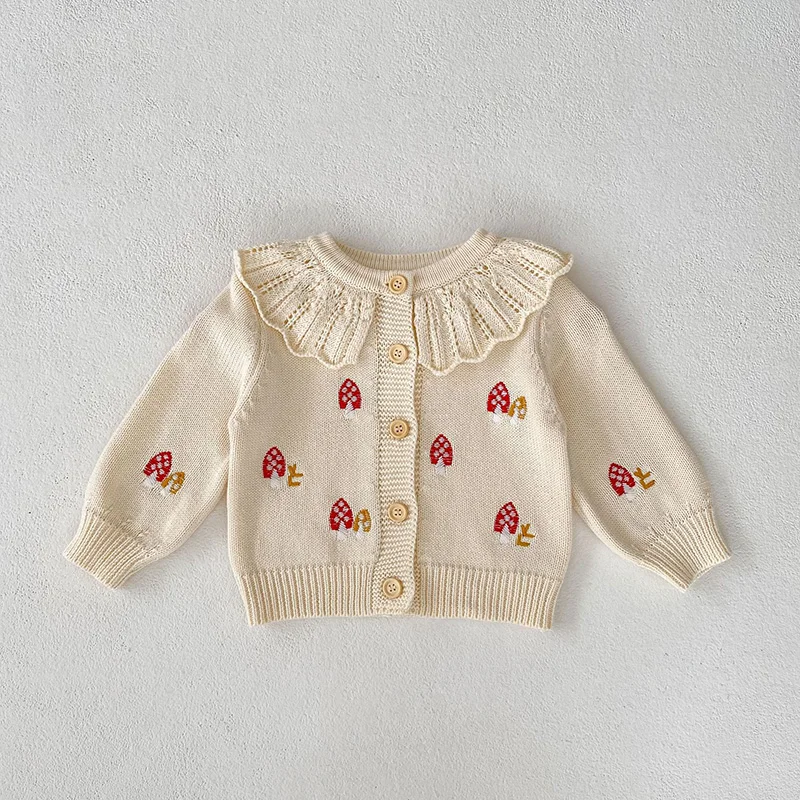 Autumn Baby Girls Embroidery Sweater Suspender One Piece