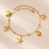 Cute Ocean Animal Anklets for Women Stainless Steel Gold Color Leg Chain Ankle Bracelet Summer Beach Foot Jewelry Accessories