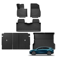 for Xpeng G6 Car Floor Mats Cargo Liner Trunk Pad TPE 3D Foot Mat Waterproof Odorless Tray Set BLACK 1