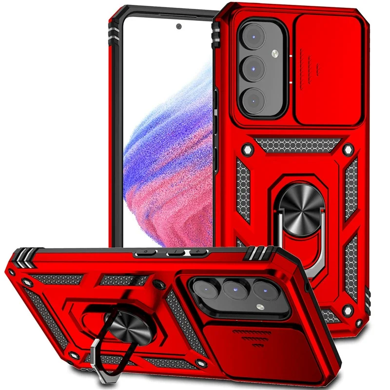Military Grade Armor Protective Kickstand Cover with Slide Camera Lens Protection