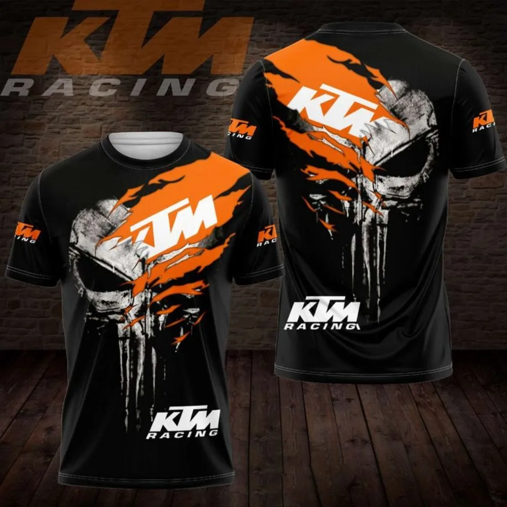 New trendy distinctive design comfortable lightweight motorcycle off-road riding 3D printed KTM short sleeved sport T-shirt 2