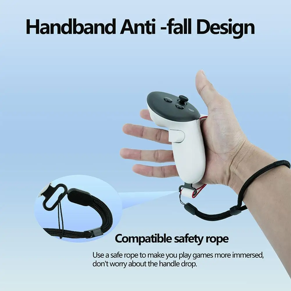 

For Meta Quest 3 Handle Strap Vr Anti-slip Anti-fall Bracelet Comfortable Safe Adjustable Strap Controller Protector For Qu D4y8