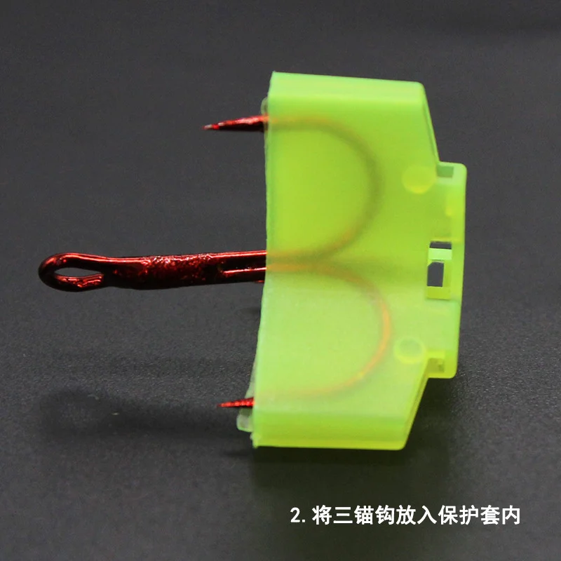 60Pcs Polyethylene 1# 2# 3# 4# 5# Fishing Treble Hooks Safety Protector Holders Case Bonnets Hooks Covers Case Black/Green