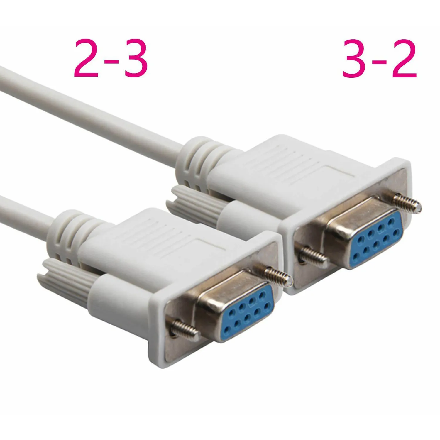 DB9 المسلسل أنثى إلى أنثى Rs232 rs-232 Com 2-3/3-2...