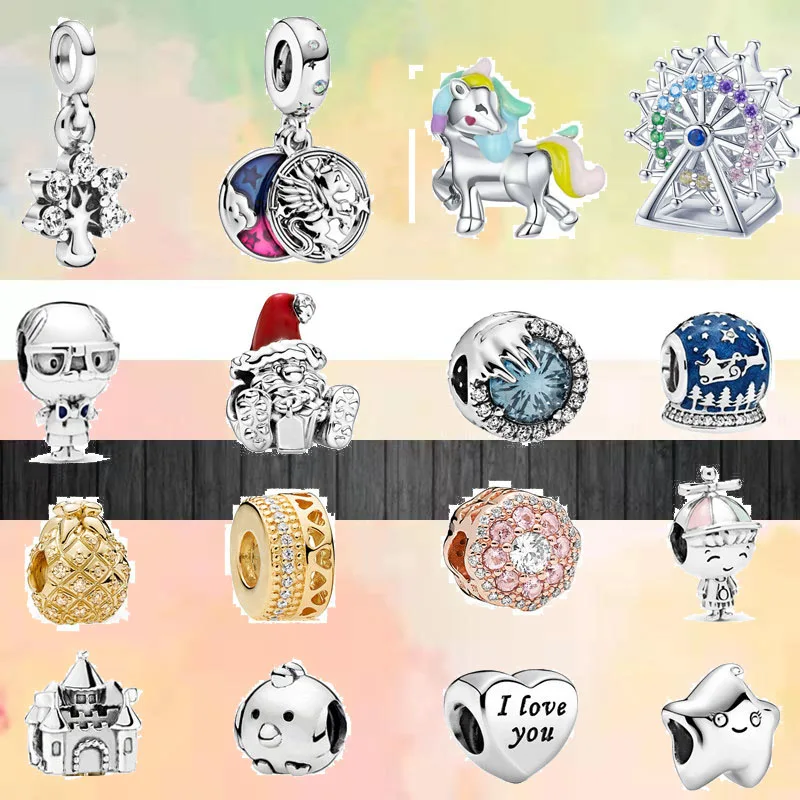 

Newest Stars Moon Cactus Unicorn American Windmill Cubs Fit Original Pandora Charms Silver Color Bracelet DIY Women’s Jewelry