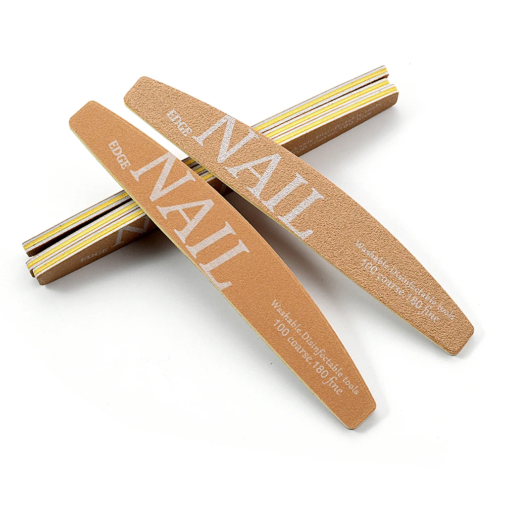 

5/10Pcs Moon Nail Files 100 180 Grit Washable Disinfectable Yellow Sandpaper Nails Buffer File Block Nails Accessories And Tools