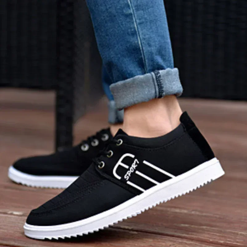 Men's Sneakers Lightweight Canvas Shoes Summer Mens Vulcanized Shoe Breathable Work Shoes Lace-ups Men Driving Shoes Zapatillas 6