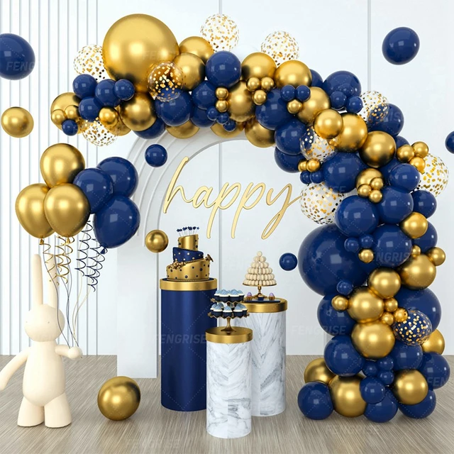 Palloncini blu Kit ghirlanda arco palloncini coriandoli argento e oro per  Baby Shower decorazioni per feste di compleanno Globos di nozze - AliExpress