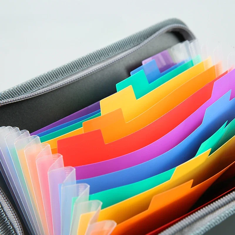 Разноцветная расширяющаяся папка для файлов A6, кошелек, 13 отделений, Сумка для документов, Сумка для документов, органайзер на молнии, офисные принадлежности