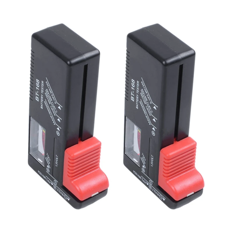 

2X BT168 Universal Battery Checker Tester For AA AAA C D 9V 1.5V Button Cell Batteries