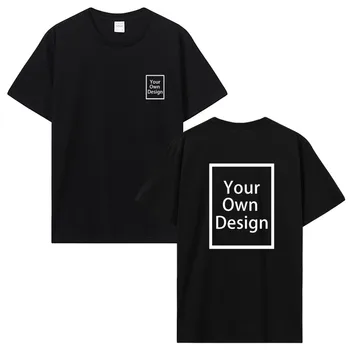Custom Cotton Customized Print Short Sleeve T Shirt Tops Tees DIY Your Like Photo Or Logo Cotton T-shirt Men Women Clothing 1