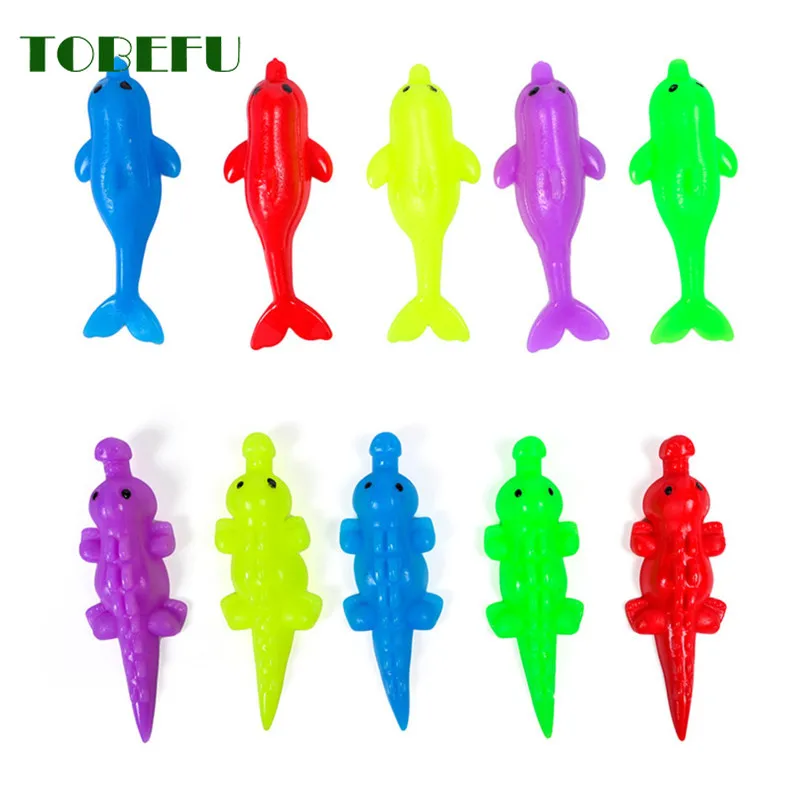 

Random Color Funny Novelty Hand Catapulted Joke Finger Toys Stretchy Flying Laugh Sticky Cartoon Marine Animals Serie Toys