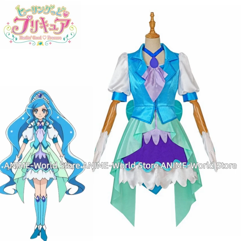 

Healin' Good Pretty Cure Sawaizumi Chiyu/Cure Fontaine Cosplay Costume Carnaval Costume Halloween Wig Christmas Costume