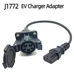 EV STATION CHARGING ADAPTER, J1772 TO C13 PLUG Charger Station Discharger Connector Adapter EVSE Plug for RV Camper Electr