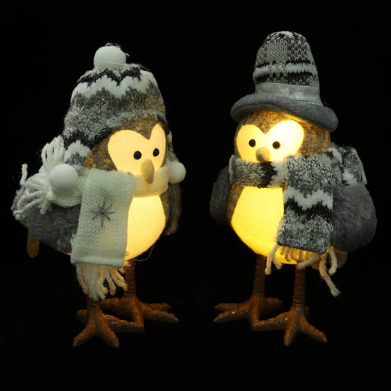 

2pcs Christmas Bird Decoration Lighted Bird Model Christmas Bird Adornment Holiday Gift Option