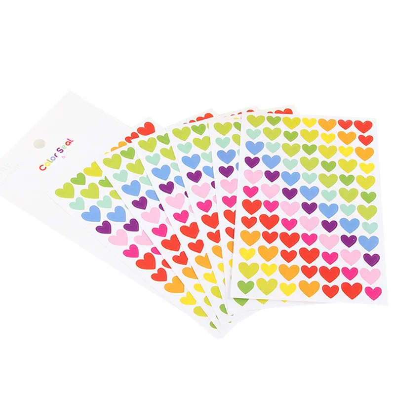 1Pcs/6sheet 작은 신선한 재미있는 색상 사랑 다섯개 별 모양 종이 장식 스티커 감사합니다 스티커 귀여운 미술 용품
