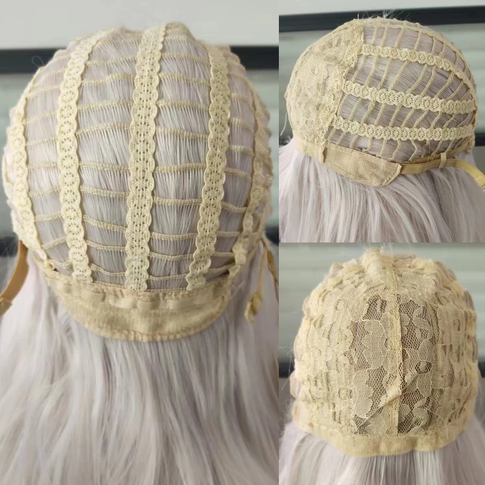 RANYU Honkai: parrucche Star Rail Clara con frangia parrucca resistente al calore per capelli Cosplay da gioco bianco dritto sintetico lungo per la festa