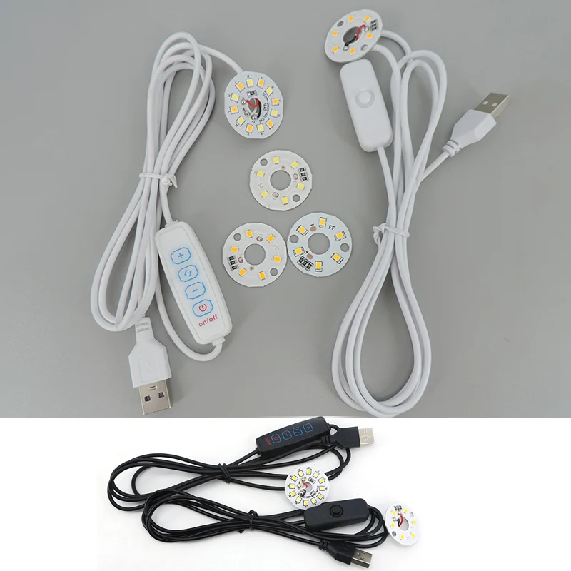 DC 5V 3W USB LED warm white Lights source chip dimmer Switch Reading Night Desk Book tablet reading Lamp power cable