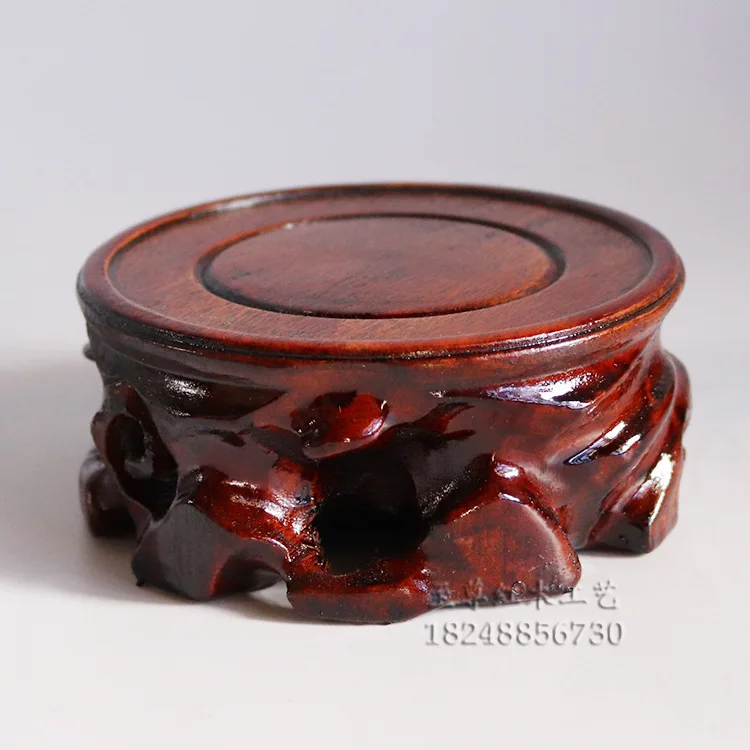 Premium Massivholz Mini Runder Sockel - Präsentationsständer für Figuren, Vasen, Bonsai-Töpfe & Teetabletts Wohndekor Podest – Detail 4