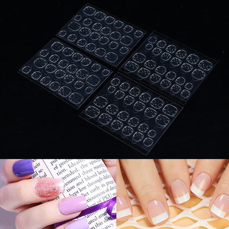 Hot 240pcs=10 Sheets Fake Nails Tips Double Sided False Nail Art Adhesive Tape  Glue Sticker DIY Profissional Fake Press on Nails| | - AliExpress