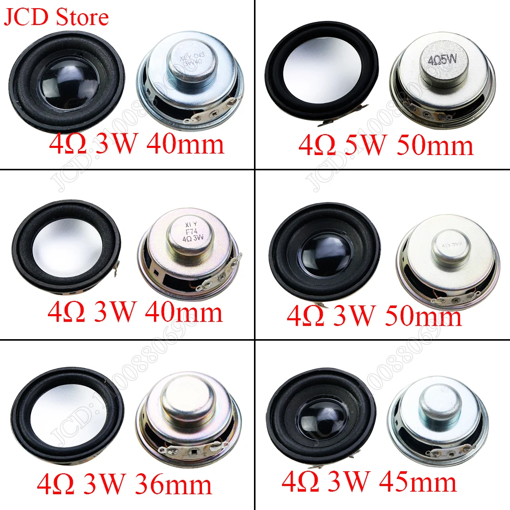 1 piece Horn 4R 3W 5W Diameter 36mm 40mm 45mm 50mm Amplifier Rubber Gasket Horn Speaker 4 Euro