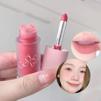Cute Lip Glaze Girl Chestnut Pink Lip Mud Korean Blush Makeup Girl Lip Gloss Cheek Rouge Cosmetics Velvet Waterpoor Lipstick 1