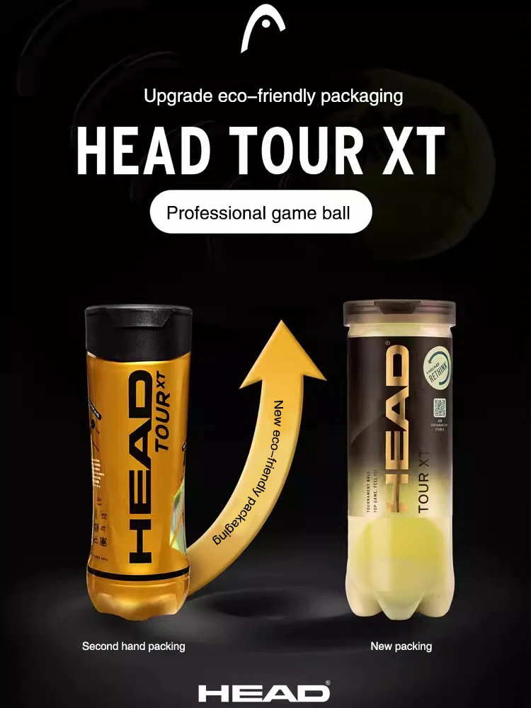 Genuine HEAD Professional Tennis Ball | Team 3 Tour X | Training Ball | Pro Match Balls | High Elasticity | Resistant | Durable