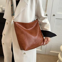 Wide Geometric Strap Shoulder Bag Large Capacity Crossbody Bags For Women,Retro Pu Leather Women’s Bag For Shopping Travel