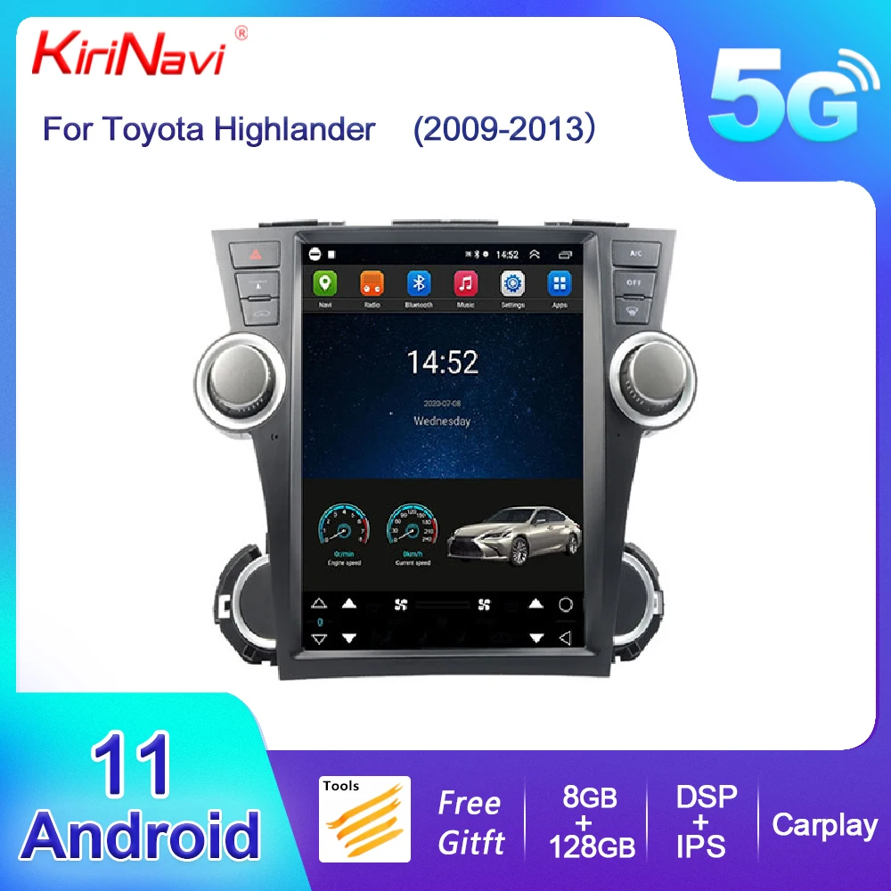 

KiriNavi 12.1" Android 11 Car Radio Automotive For Toyota Highlander Car DVD Multimedia Player Auto GPS Navigation 4G 2009-2013